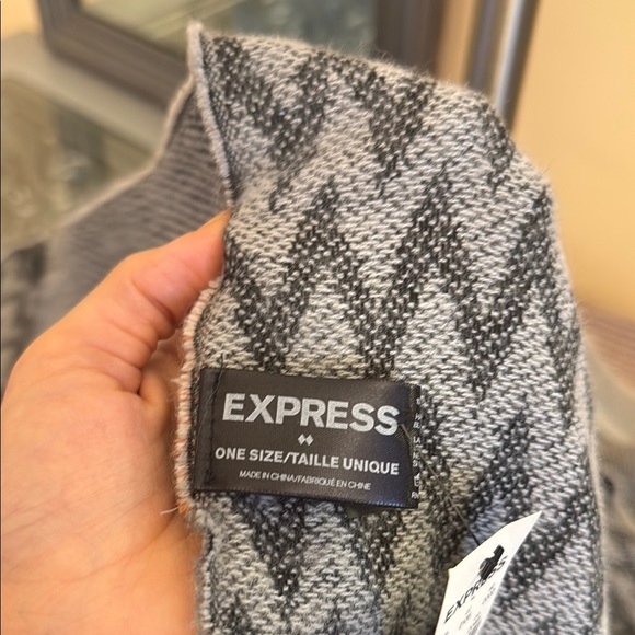 Express NWT Reversible Luxurious Gray and Rose Bordered Wrap Shawl - Picture 5 of 8